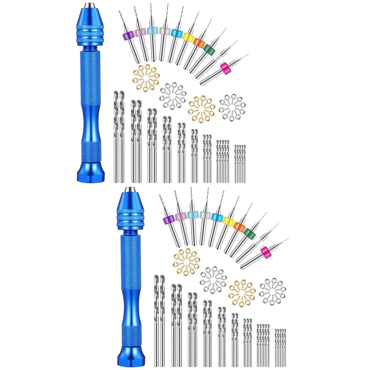 HOMSFOU 152pezzi Mini Punte Da Trapano e Trapano Manuale Utensili Rotanti Per Lavori Di Precisione e Fai Da Te e Morsa Per Modellismo e Assemblaggio Elettronico