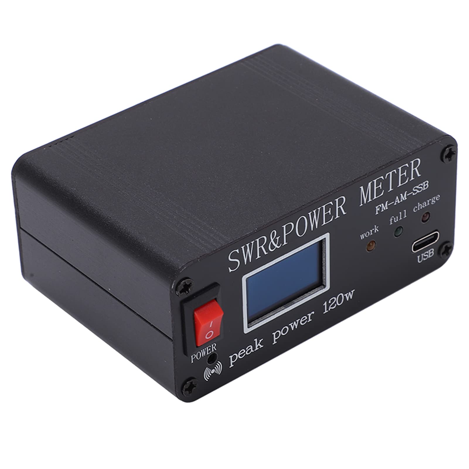 Pilipane Shortwave Power Standing Wavemeter, SWR and Power Meter Standing Wavemeter Aluminum Alloy Measurement of Electrical Power Type C Interface
