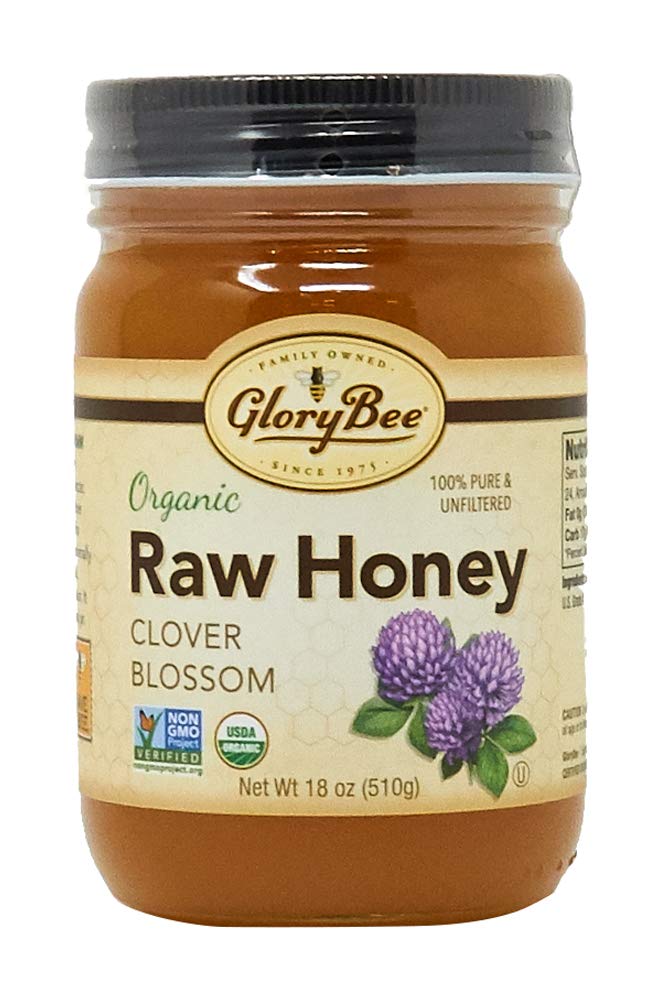 GloryBee Clover Blossom Raw Organic Honey, 18 OunceUSDA Organic
