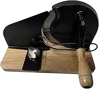 Fatiador de pão manual, fatiador de frios para pão caseiro, com manivela, para frios, cafés e queijos, Preto