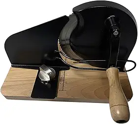 Fatiador de pão manual, fatiador de frios para pão caseiro, com manivela, para frios, cafés e queijos, Preto