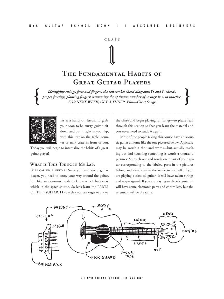 NYC Guitar School Book 1: A Step-by-Step and Song-by-Song Guide for Absolute Beginners      [Print Replica] Kindle Edition