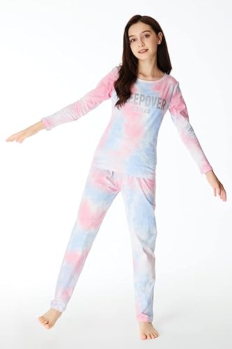 Miniatura 4 de Pijamas para niñas 100% algodón teñido anudado unicornio sirena, fiesta de pijamas, Set tamaño 6-18