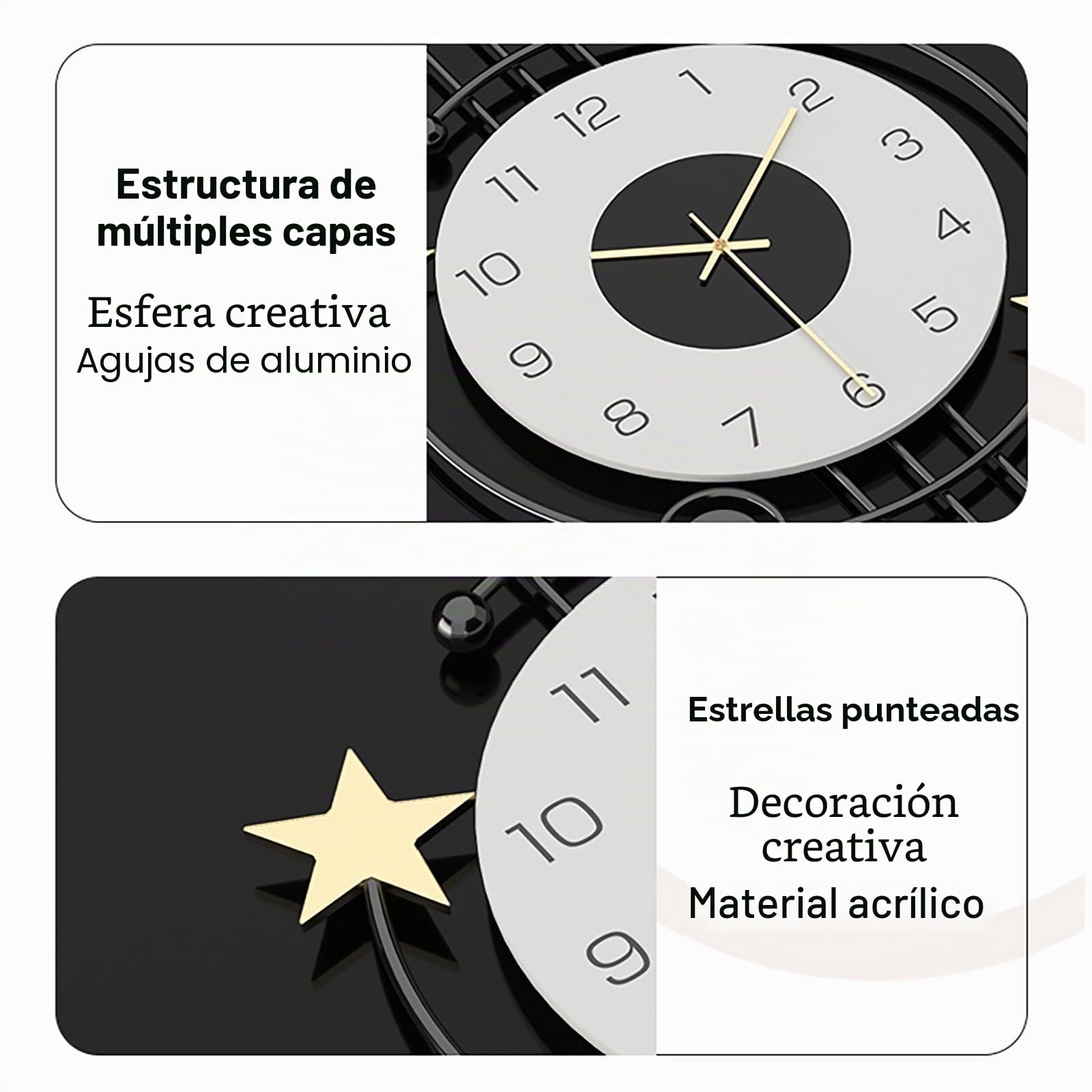 Reloj de Pared Grande,Moderno Reloj de Pared Redondo de Metal,con Movimiento Silencioso,para Oficina,Sala,Dormitorio.(36x76cm)