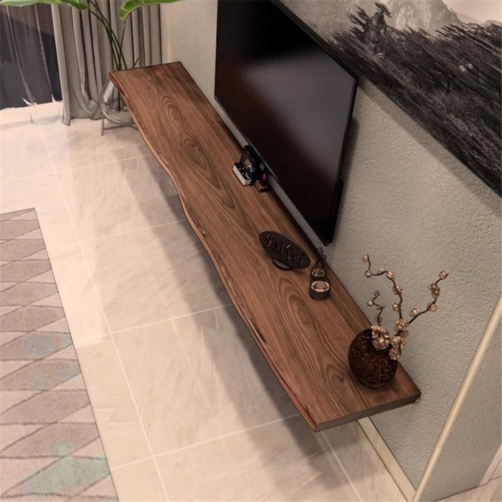 Soporte de TV de pared Estantes flotantes debajo de televisores, estantería de pared estable de madera de pino, almacenamiento de pared estilo granja rústica for sala de estar, dormitorio, estudio Con