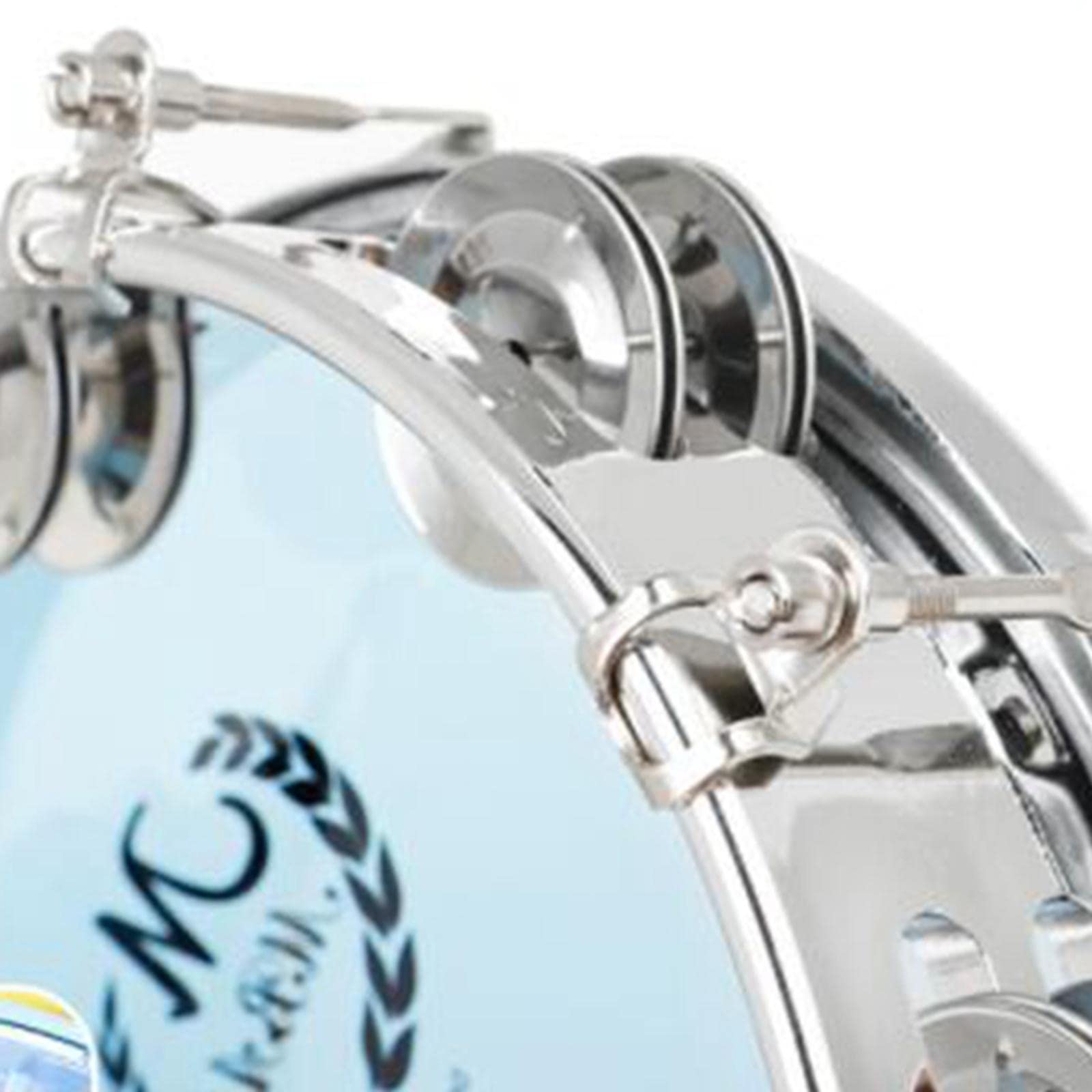 Pandereta de Percusión con Doble Campanillas Tambor de Mano Transparente Instrumento Musical Autoajustable de Y Acero Inoxidable Adecuada Pa, 10 Pulgadas Claro