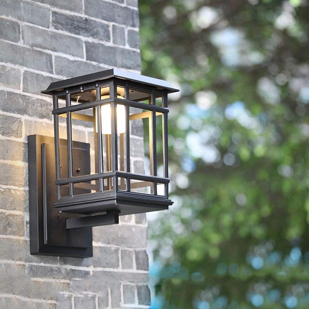 Zewnętrzna lampa solarna LED 7 W odlewana ciśnieniowo aluminiowa lampa ścienna, wodoodporna IP55, na taras, taras, garaż, werandę, podwórko, dekoracja, oszczędność energii, do