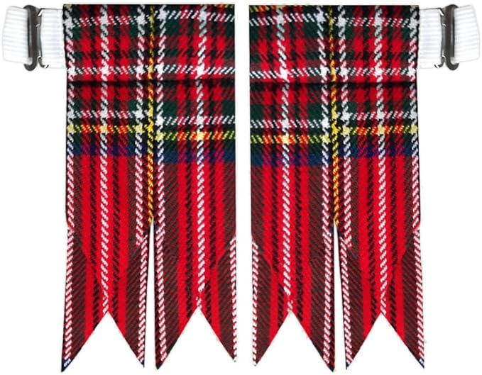 Image of Tartan Kilt Hose Sock Flashes with Heavy Buckle Adjusters