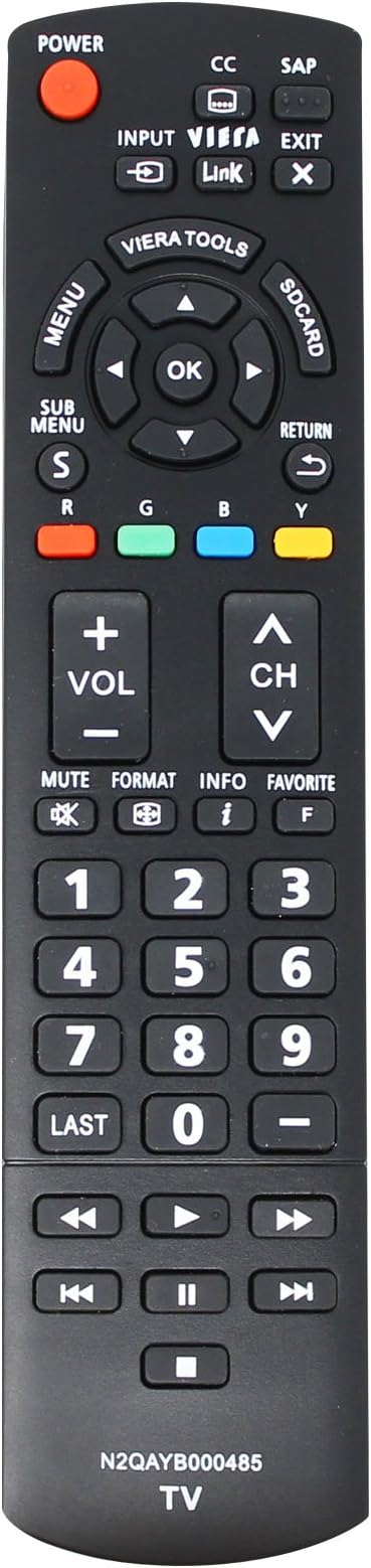 2-Pack Replacement TCL32G1 HDTV Remote Control for Panasonic TV - Compatible with N2QAYB000568 Panasonic TV Remote Control