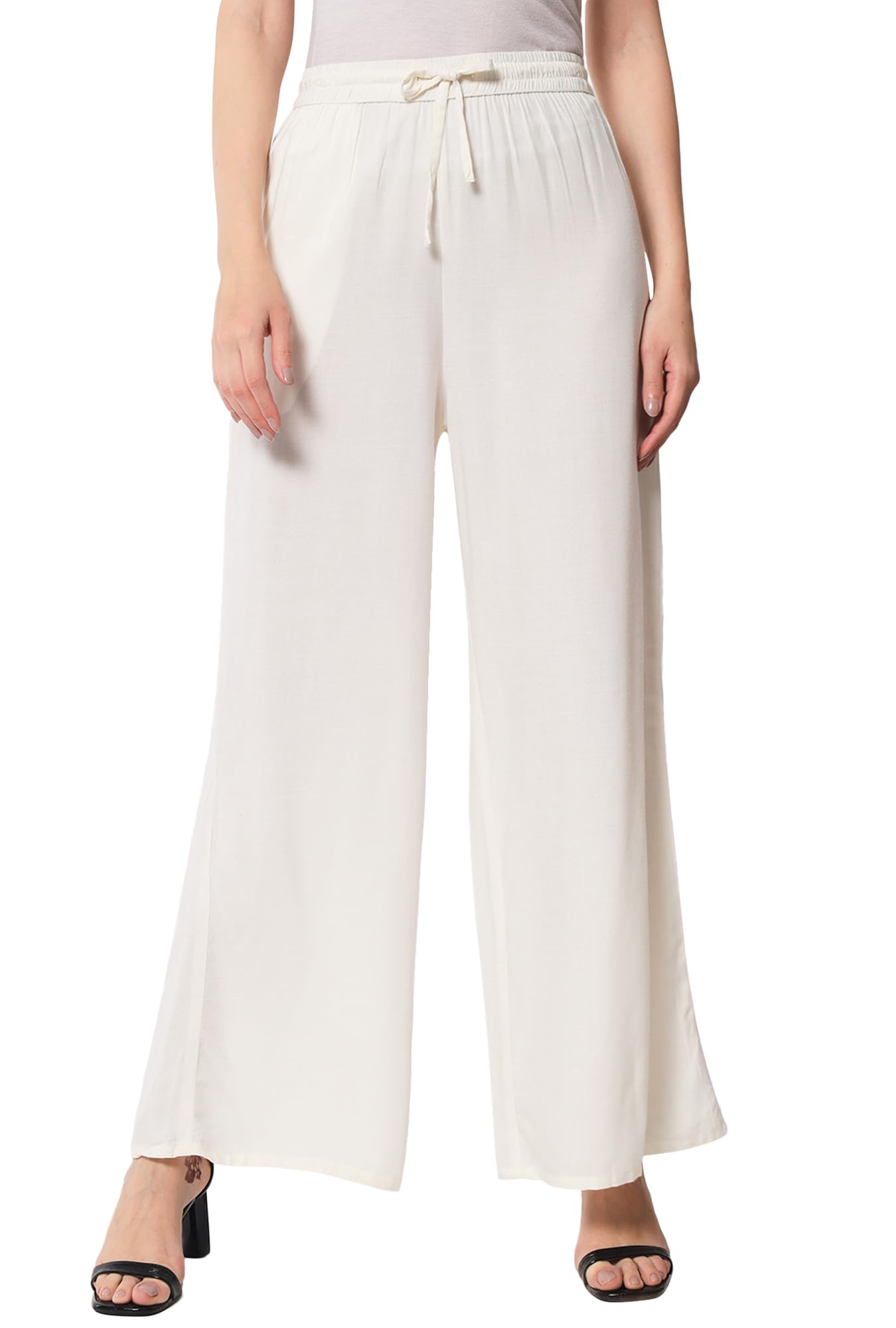 pistaa's Women's Relaxed Fit High Rise Cotton and Crush Palazzo (PZOMX)-picture-41