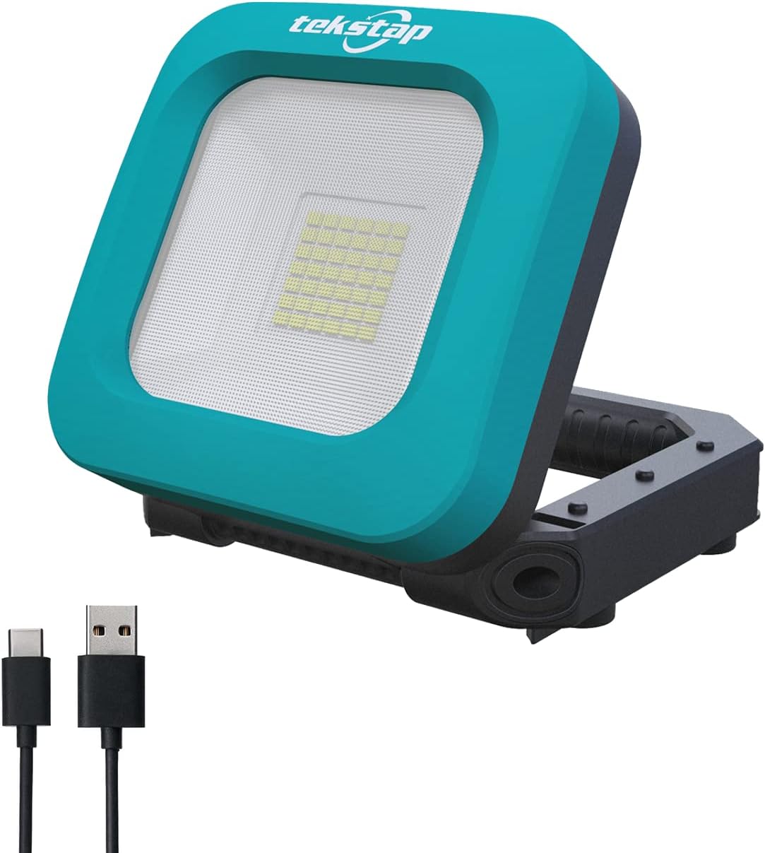 LED Work Light Rechargeable, Tekstap Magnetic Work Light, Portable Flood Light with Magnetic Base and 180° Rotation Stand, Job Site Lighting for Camping, Car Repairing and Emergency (1000 Lumens)