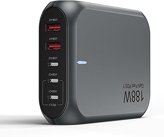 AC充電器 【合計188W高出力】KDSTROE(小さな店) 単ポートPD3.1 140W急速充電器 Tpye-C タイプc 5in1 最大5台デバイス対応 PSE認証済み GaN搭載 1.5Mケーブルとスタンド付きUSB コンセント PD/QC/UFCS規格対応 iphone15/16/iPad/Galaxy/Dell/Hp/東芝/富士通/ASUSなどに対応 オフィス/自宅