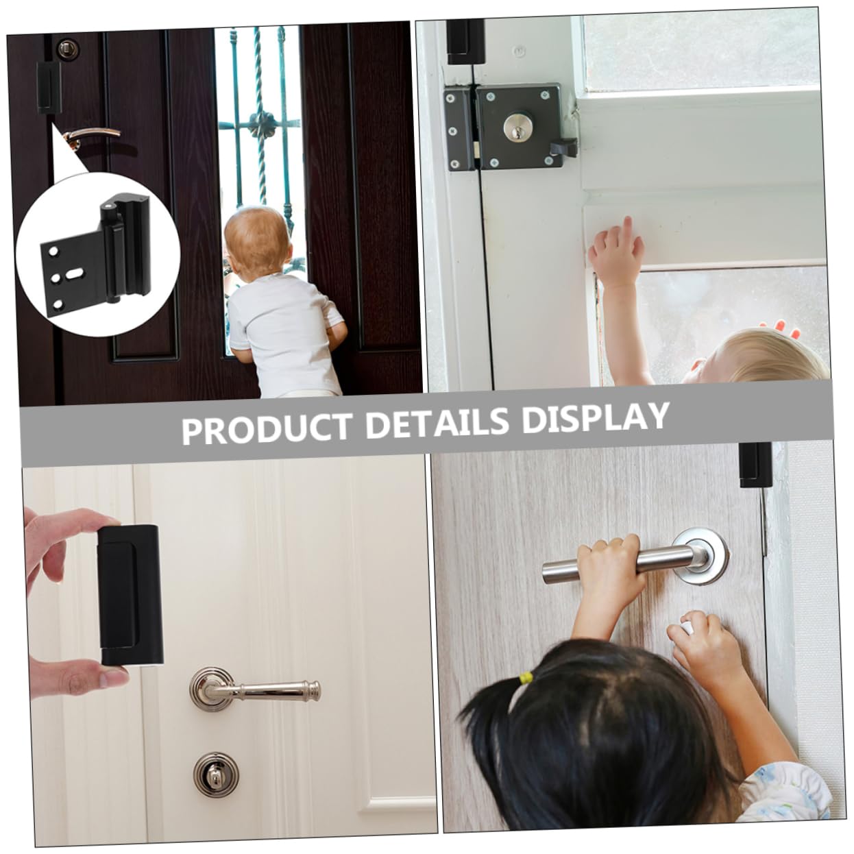 Lurrose 4pezzi Serratura Sicurezza Per Porta Ingresso Design Semplice e e Ufficio Facile Da Installare e Resistente