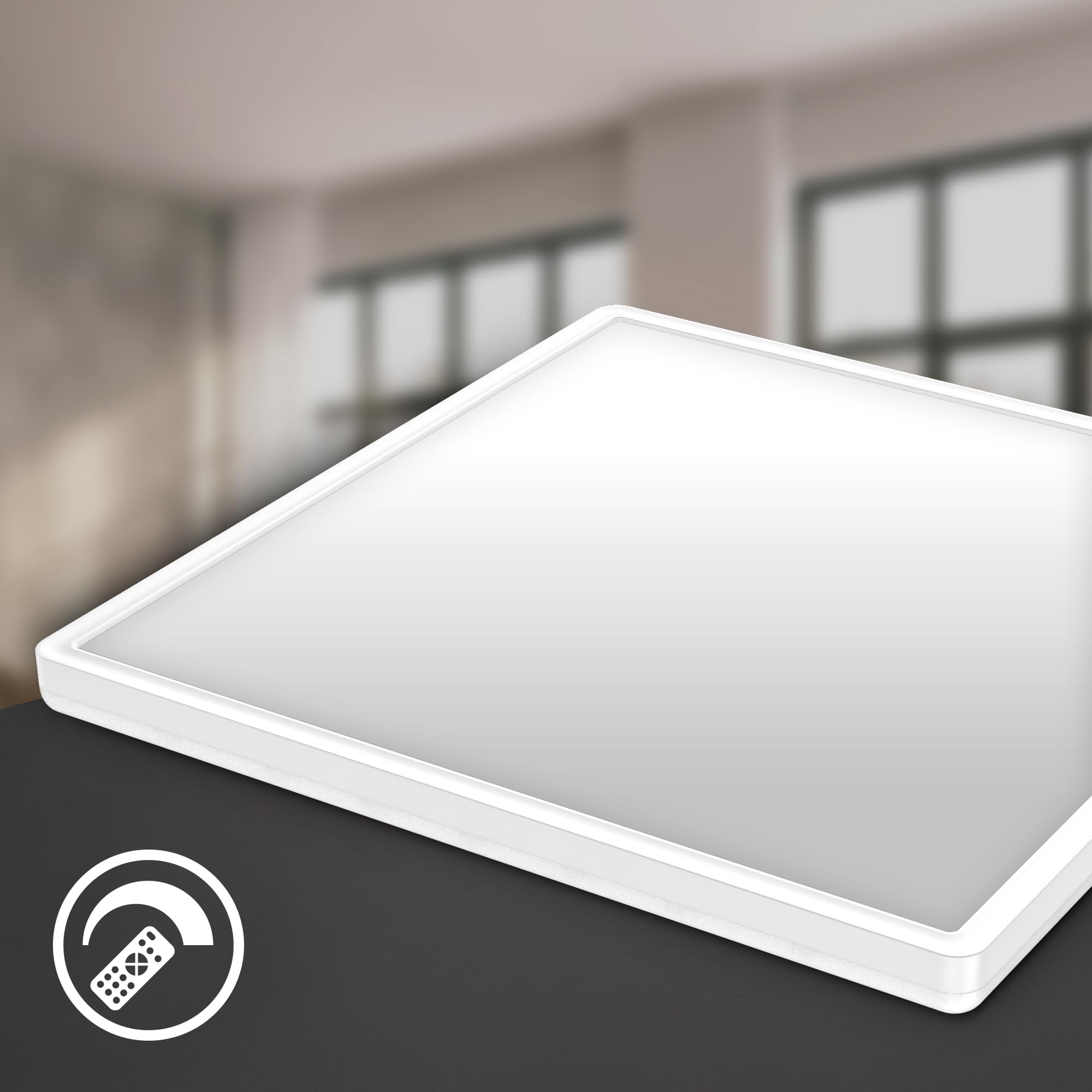 BRILONER - LED Deckenlampe flach Smart Home, funktioniert mit Alexa, buntes RGB+W Licht, Lampe, Deckenleuchte, Wohnzimmerlampe, LED Panel, Schlafzimmerlampe, 42x42x3 cm, Weiß
