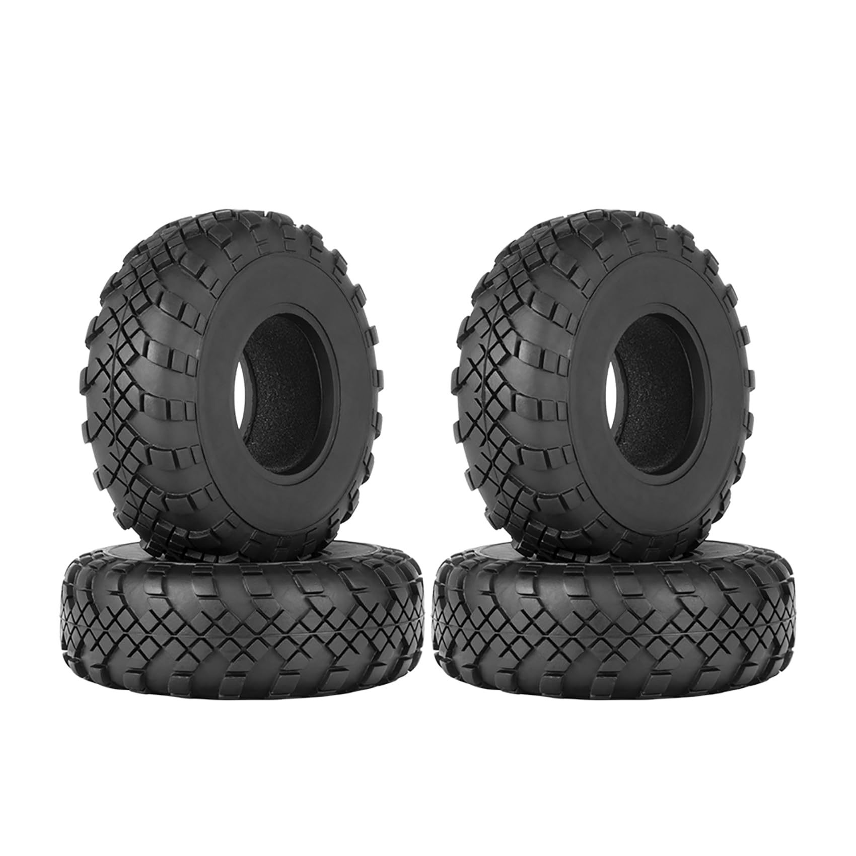 KINGCOO 4PCS RC Crawler Rubber Tires 1.9 inch Wheels Tyres for 1:10 RC Rock Crawler Car Off-road Model Car for Axial SCX10 90046 CC01 D90 D110 TF2 Tamiya TRX4 Gen8 Upgrade Parts (110x37mm)
