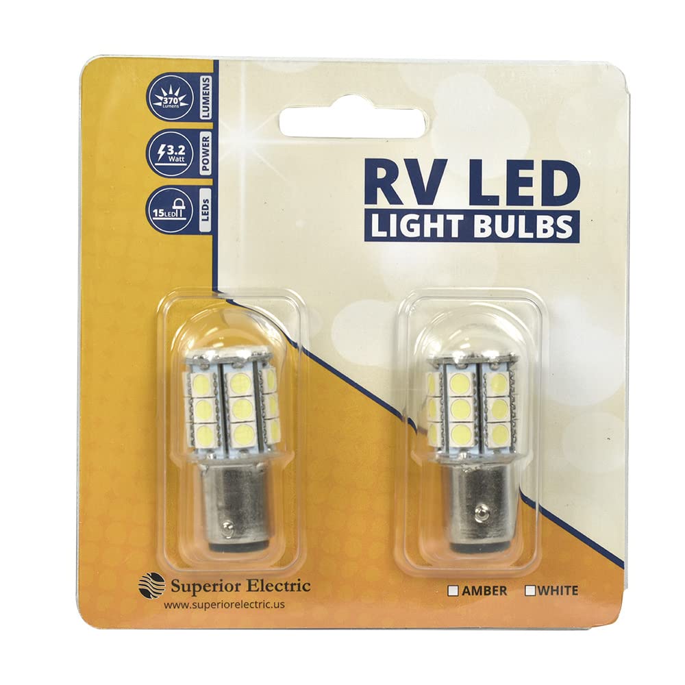 Superior Electric 1157-27W-D2 Boat And Rv Led Light Bulb - 27Led 12V 300 Lumens 5W White - 2/Pack