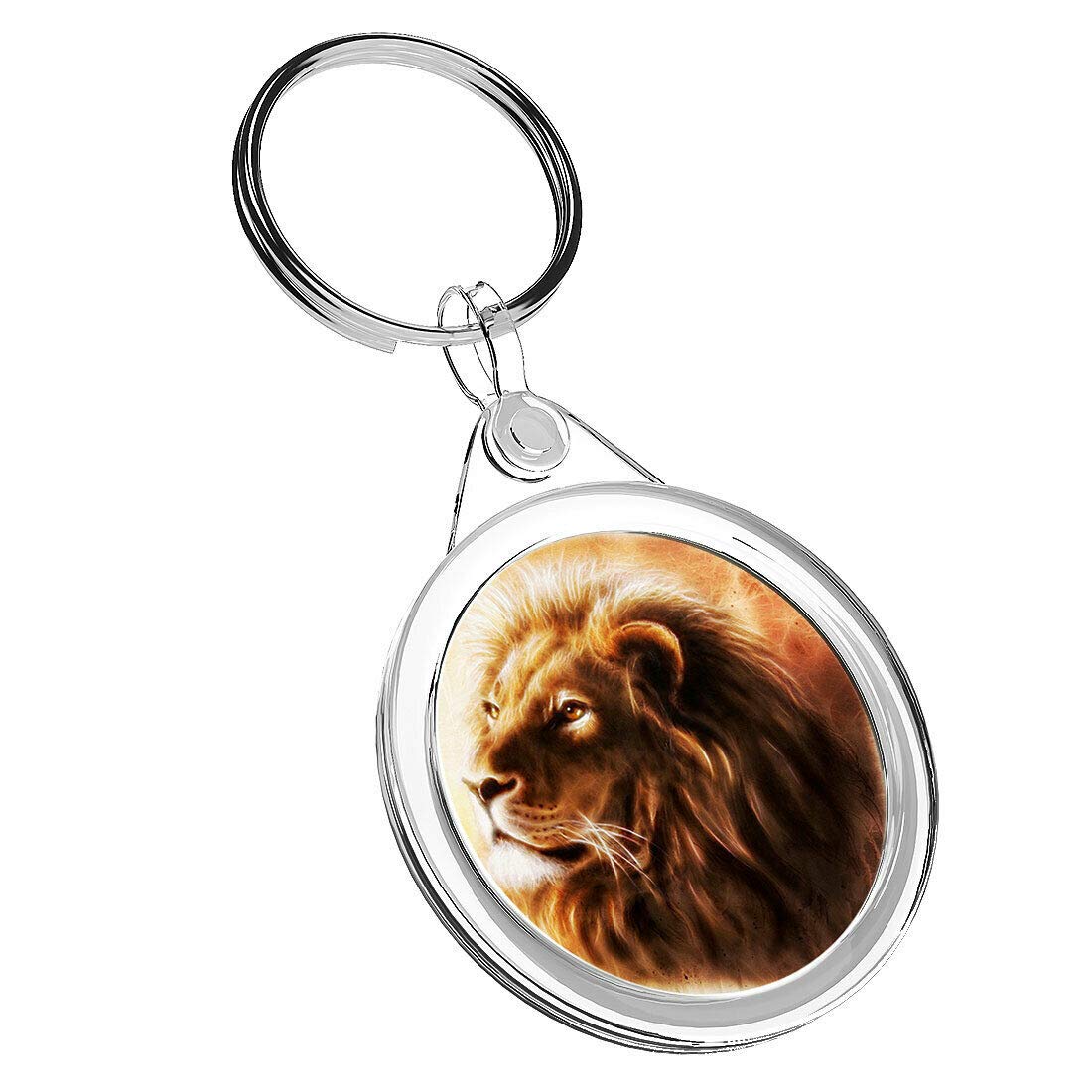 1 x Majestic Wild Lion Big Cat - Keyring IR02 Mum Dad Birthday 8800