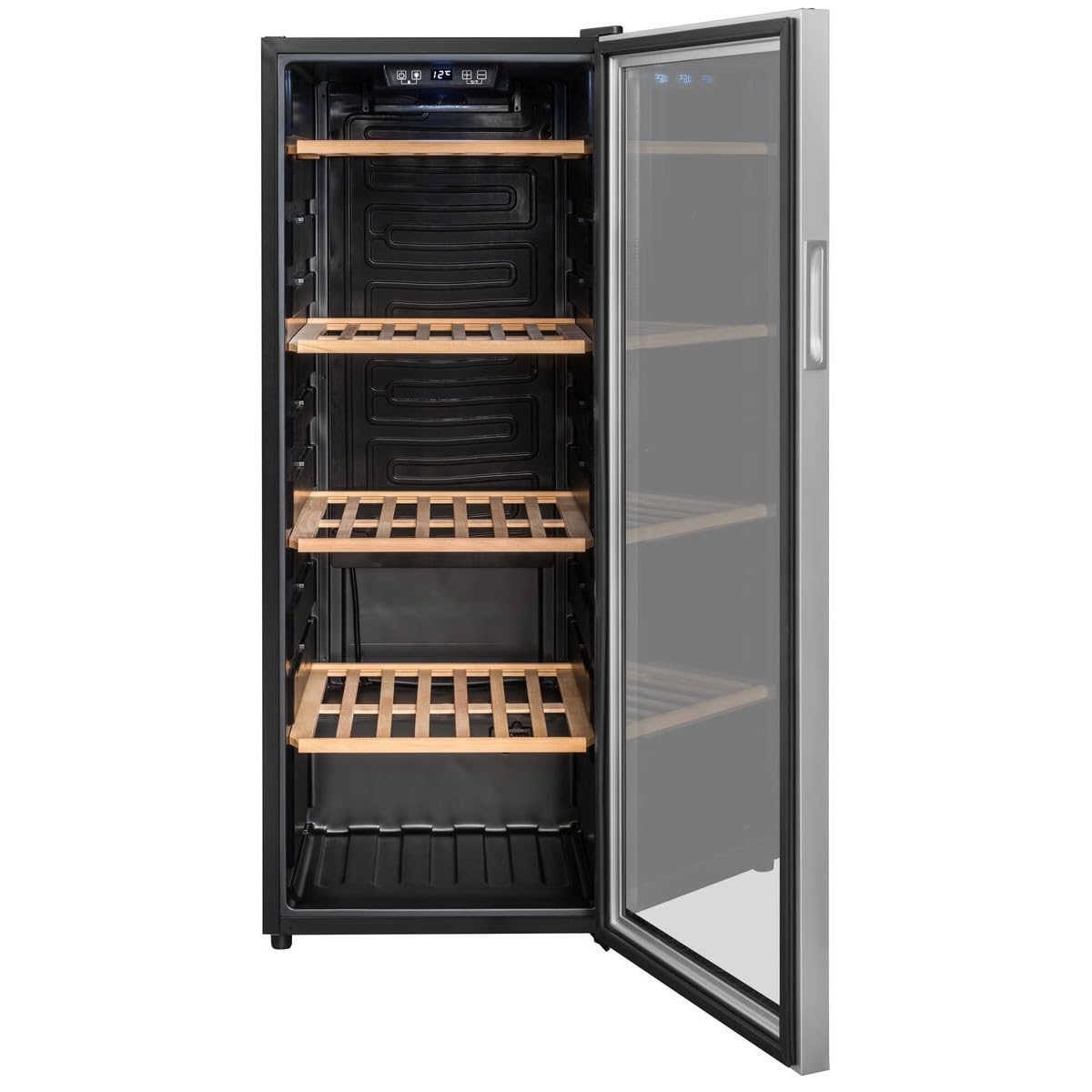 Climadiff- Weinkühlschrank CS105B1, 105 Flaschen, Temperier-Servier-Weinschrank, Glastür aus UV-undurchlässigem Glas, Temperaturbereich von 5°C bis 20°C, freistehend