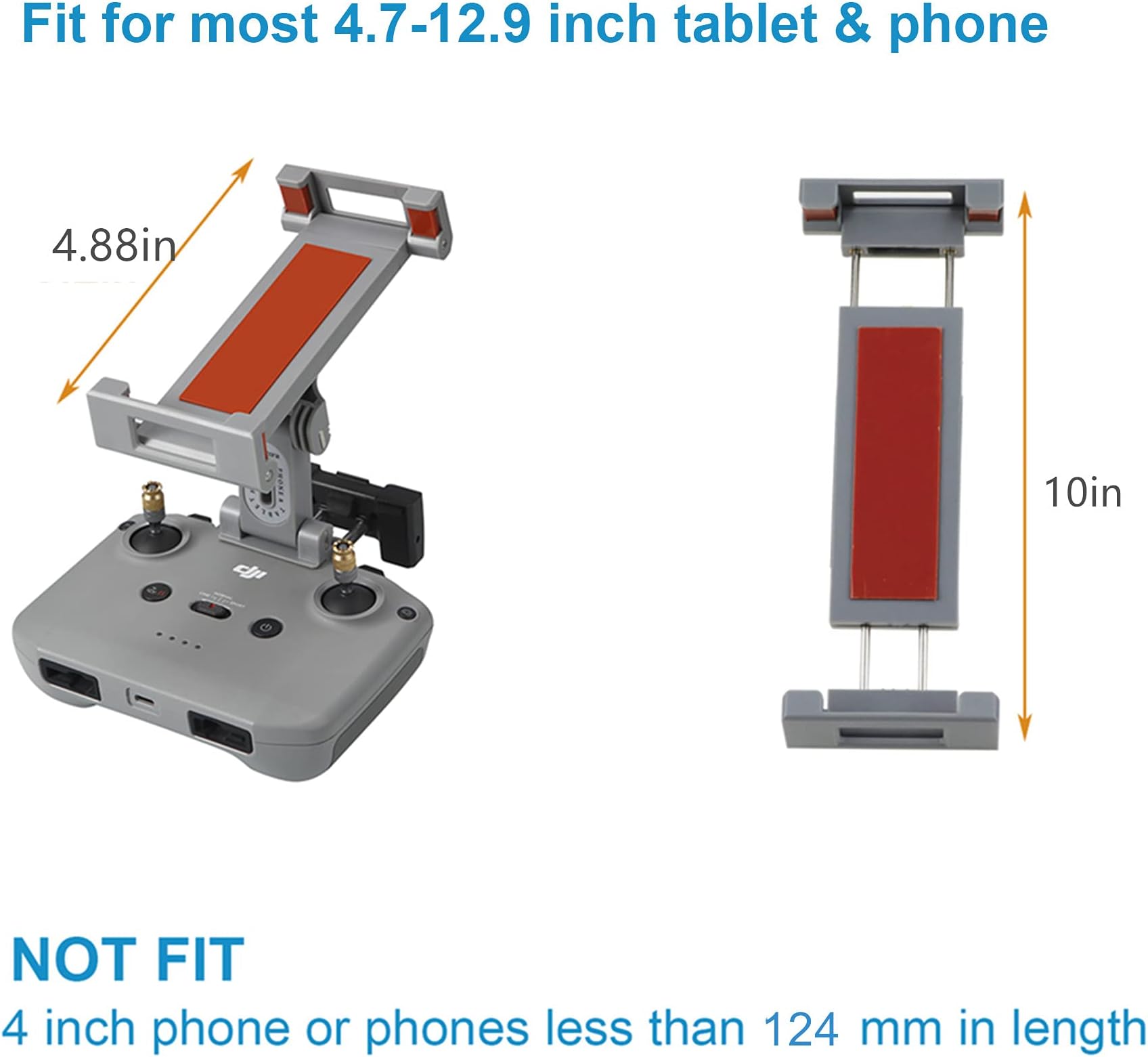 Hanatora RC-N1 N2 N3 N1C Remote Control 4.7-12.9" Tablet Holder Mount for DJI Neo, Air 3S/3/2S/2, Mavic 3 Classic, Mini 4K/3/4 Pro, Mini 2/2 SE Drone, Extended Control Phone Clip with Lanyard