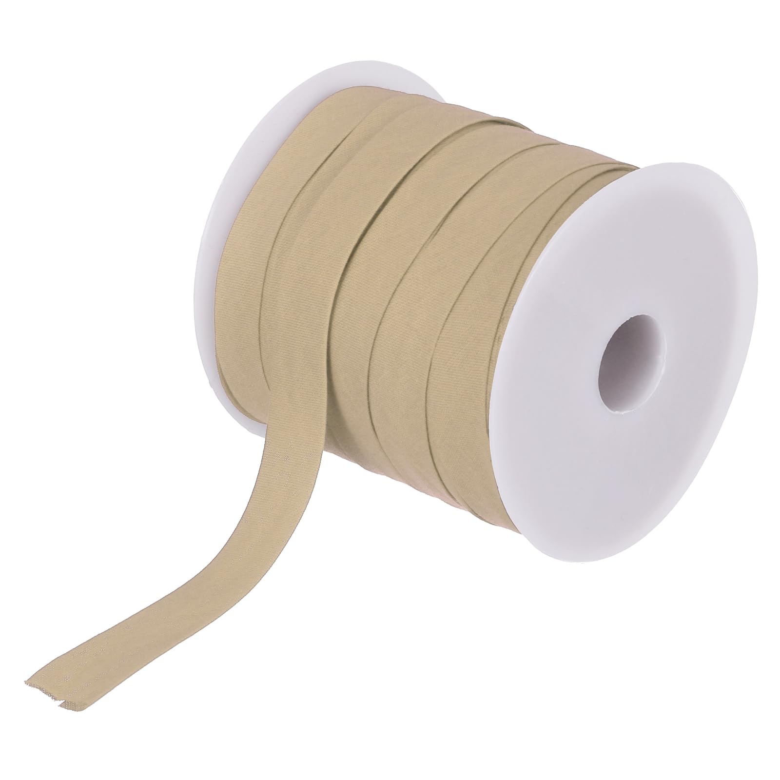 sourcing map 12mm Single Fold Bias Tape Cotton Continuous Bulk Bias Tape for Sewing, Seaming Quilting Hemming Binding Crafts (Khaki 23m)