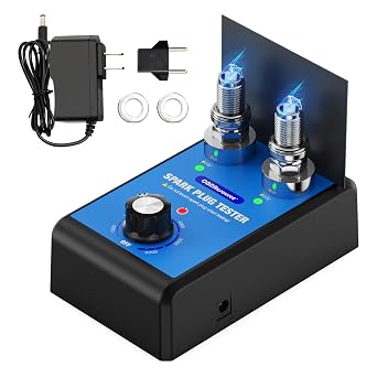 Automotive Spark Plug Tester Engine Ignition Spark Plugs Tester Analyzer 0 to 6000RPM Car Motorcycle Spark Plug Testers Tool for 12V Gasoline Vehicles Dual Holes 13MM Spark Plug Socket | Operating frequency: 0-6000 RPM, suitable for 12V gasoline vehicles, dual holes with 13mm diameter