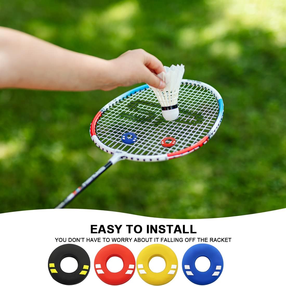 HJIAMA Ammortizzatore Per Raquette Da Tennis - 18 Pezzi In Silicone Con Faccina Sorridente - Foto 4