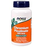 NOW Chromium Picolinate 200mcg, 100 Capsules (Pack of 2)