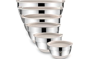 Umite Chef Stainless Steel Cooking Bowls with Lids for Mixing, Serving & Storage