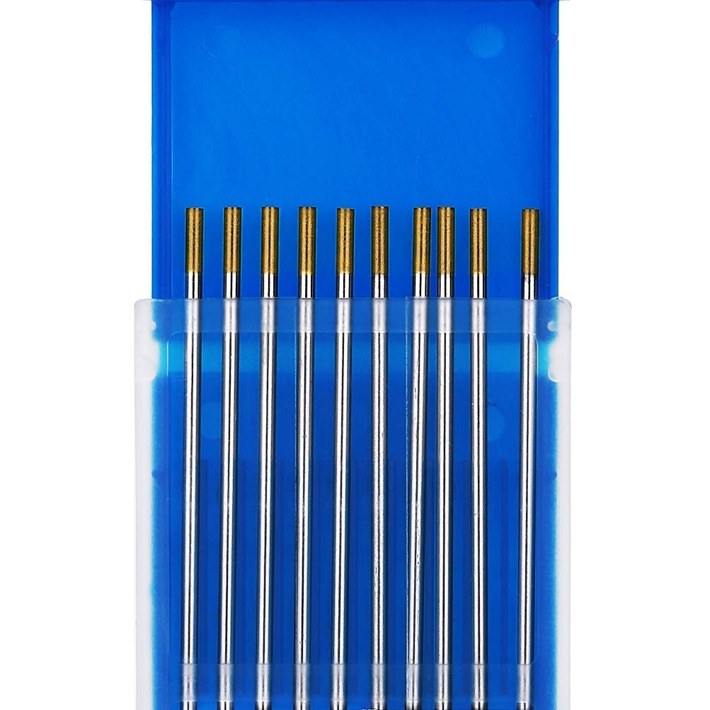 TEN-HIGH WIG Wolfram Elektrode WL-15 2,4 x 150mm 10x Wolframnadeln für WIG Schweißen, Gold