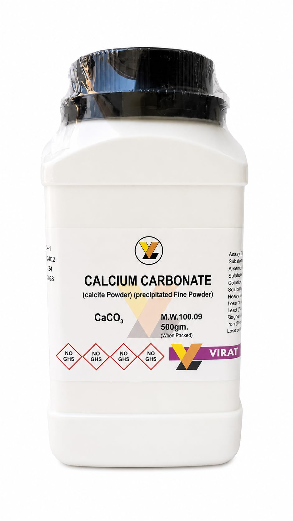 Calcium Carbonate 98% Precipitated Fine Powder 500g | Calcite Powder, Lab Testing Use, Research Purpose, 98% Purity, Fine Precipitated Grade-image-17