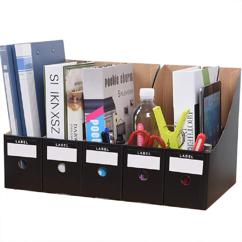 5PCS Magazine File Holders Book Organizer Waterproof Sturdy Cardboard