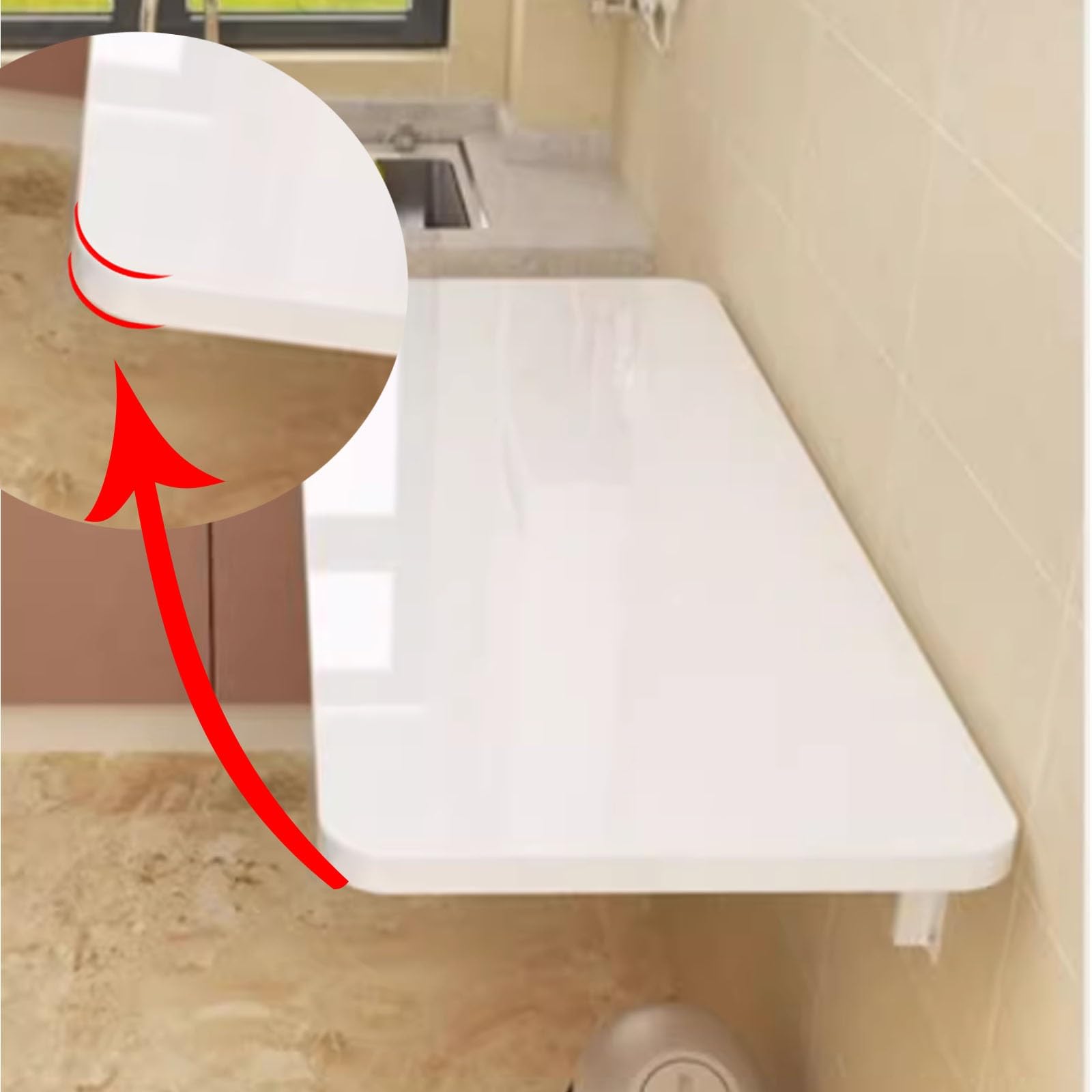 Tavolo Pieghevole salvaspazio da Parete – Banco da Lavoro Versatile per Cucina, Sala da Pranzo, Soggiorno, Camera da Letto, Garage, Ufficio e Balcone – Facile da installare, Design Pieghevole