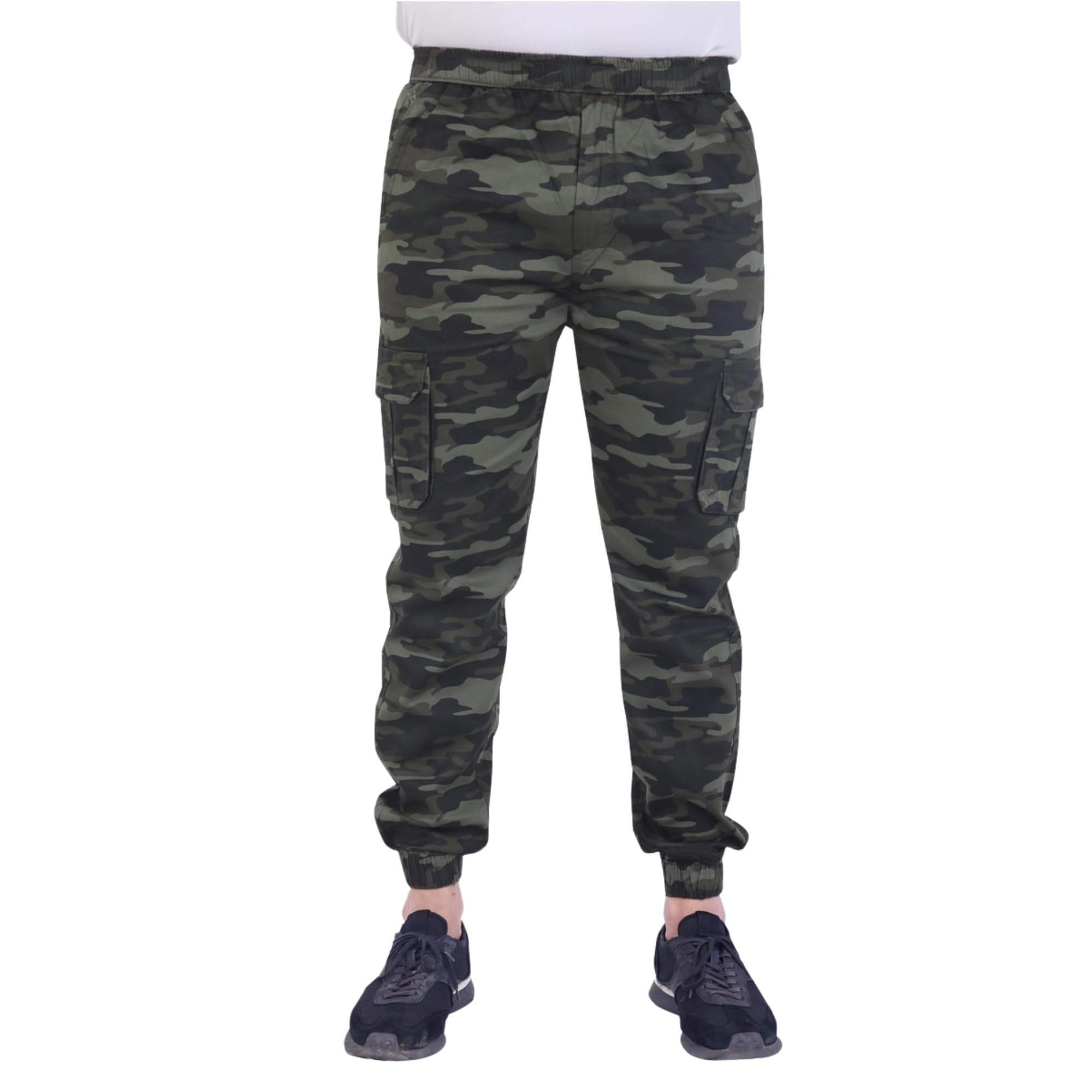 Men’s Cotton Blend Joggers | Camouflage Printed Army Track Pants | Regular Fit | Cargo Pocket Style | Casual Wear-image-39