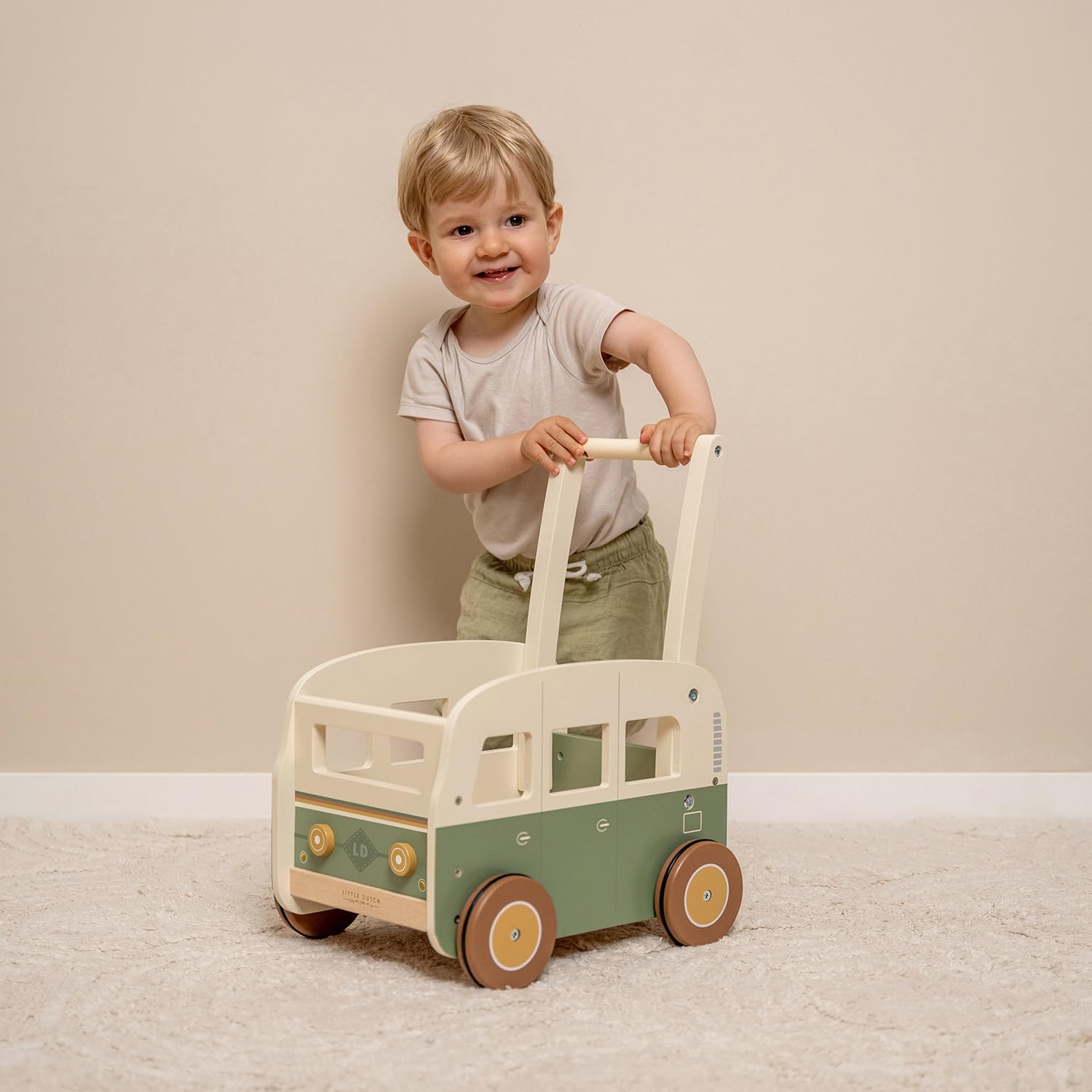Little Dutch 7126 FSC Holz Laufwagen Camper Bus - Vintage