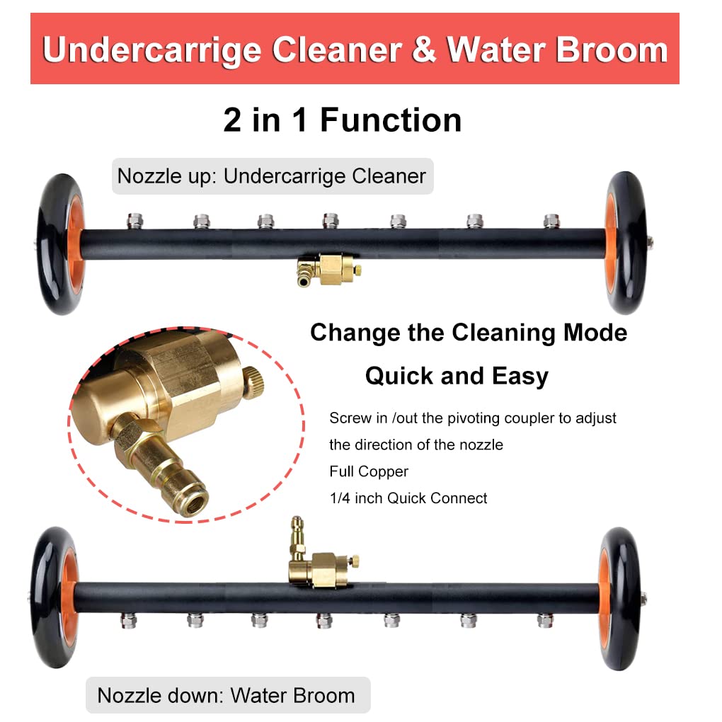 DualFunction Water Broom Undercarriage Pressure Washer Surface Cleaner