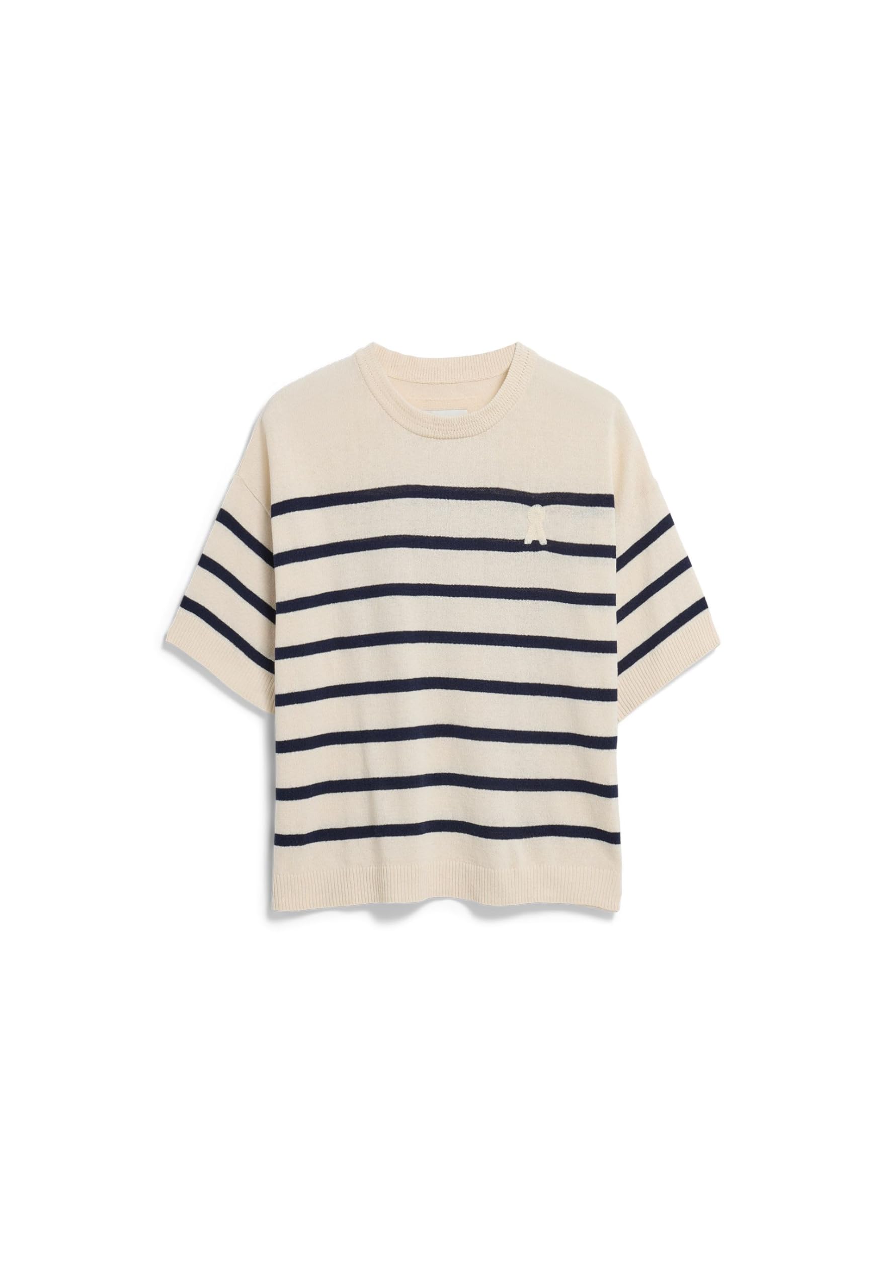 ARMEDANGELS T-shirt tricoté pour femme en lin mélangé à rayures, coupe décontractée