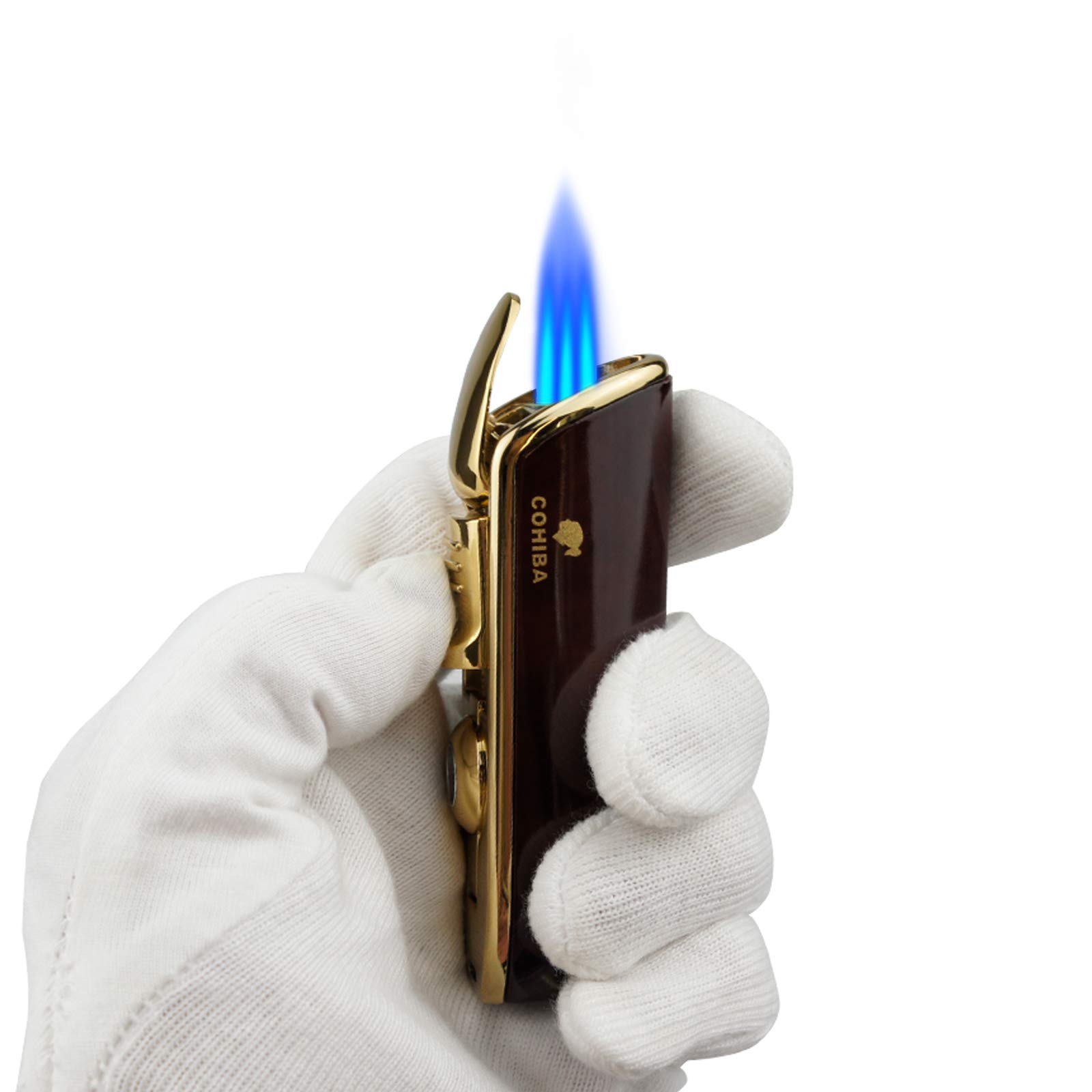 Torch Lighters with Cutter Set Triple Jet Flame Lighter with Punch