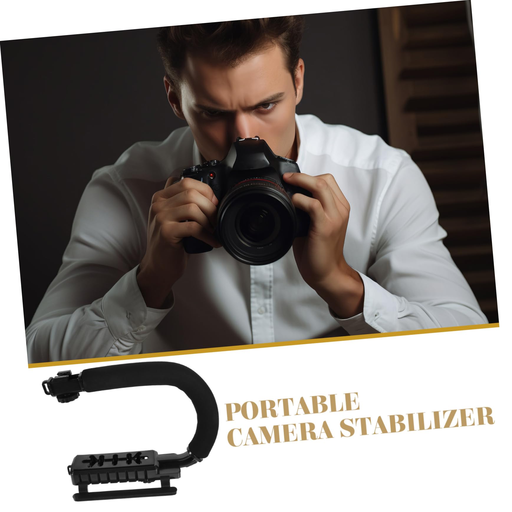 Stabilizzatore per Fotocamera U a Mano, Lega di Alluminio, Nero