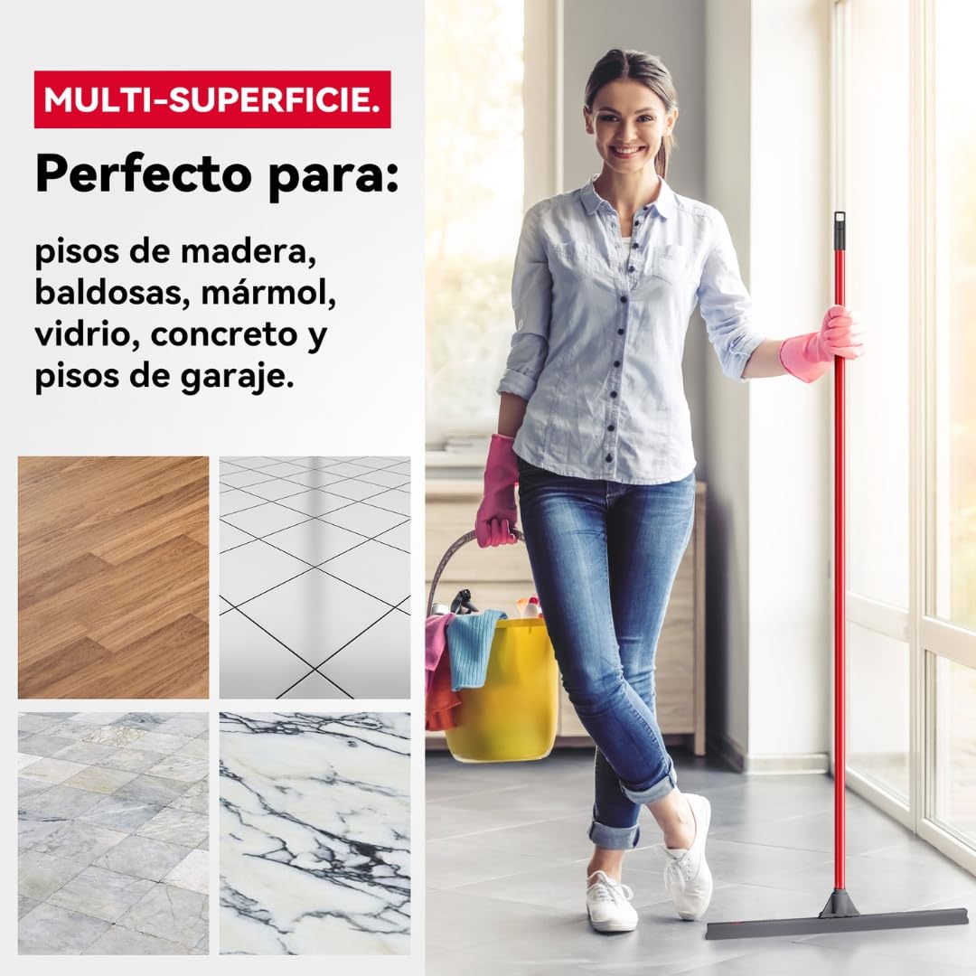 Tyroler Escobilla Goma - Hoja Silicona 100% Duradera, 60 centímetros Ancho - Mango Ligero 140 centímetros