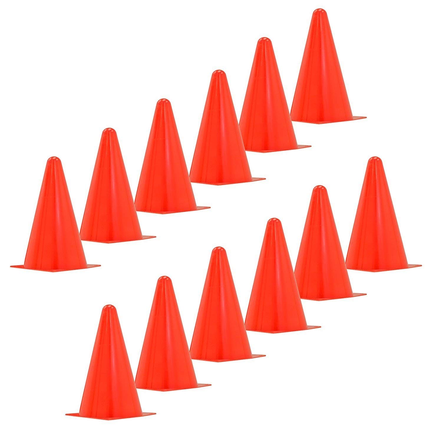K T I® 12 Inch Cone Orange Pack of 12 for Sports Marking Training Cones for Outdoor Activity and Sports Marking Durable PVC-image-1