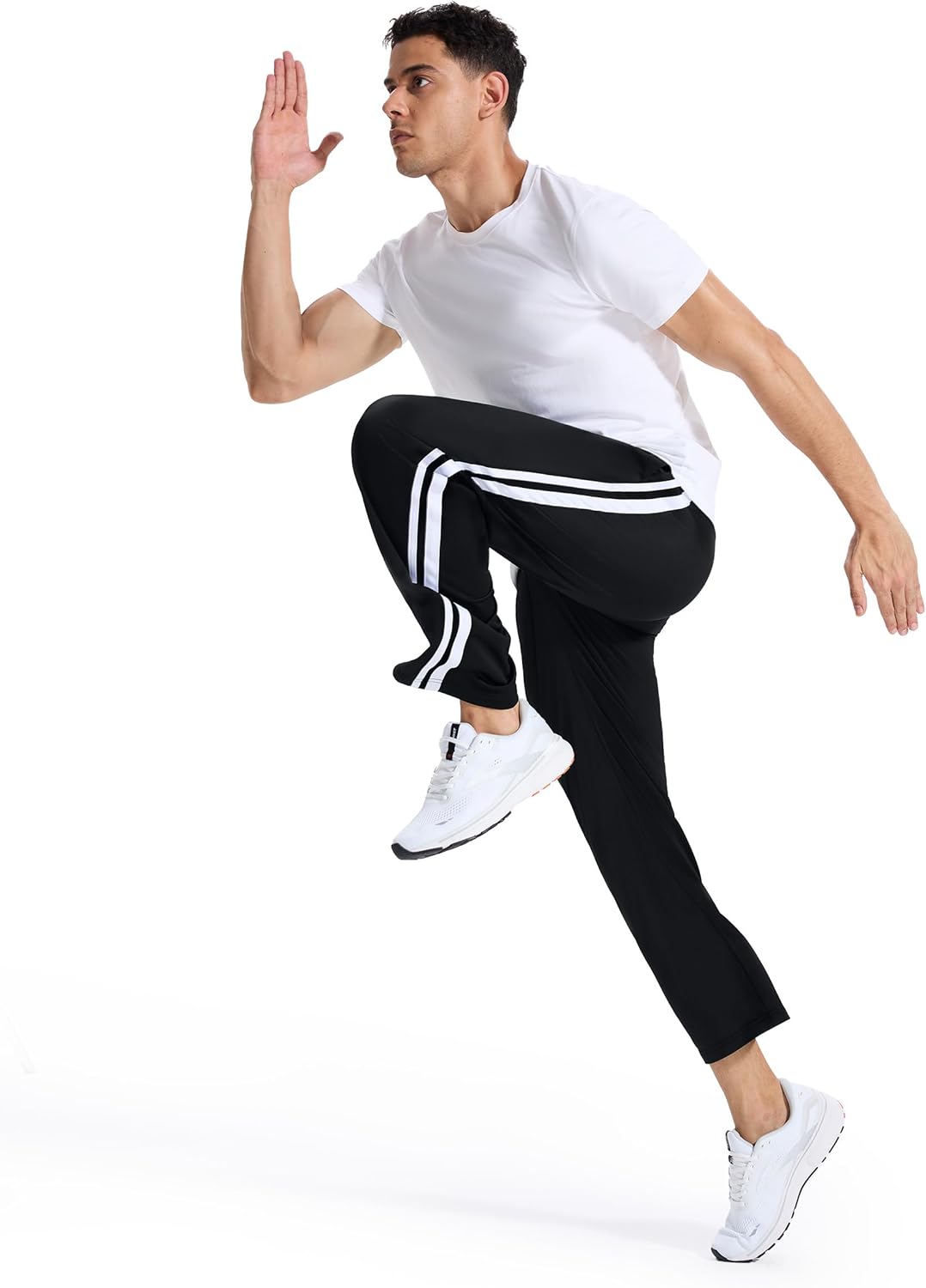 Tall Men's 34/36/38 Inseam Track Pants Warm-up Sweatpants Open Hem Tracksuit Bottoms for Gym Athletic Workout - Image 8