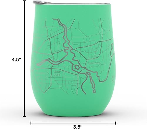 Vista 1099 de Well Told Lexington Kentucky Map - Vaso de vino aislado con grabado de mapa de Kentucky, taza de acero inoxidable grabada (12 onzas, verde domingo)