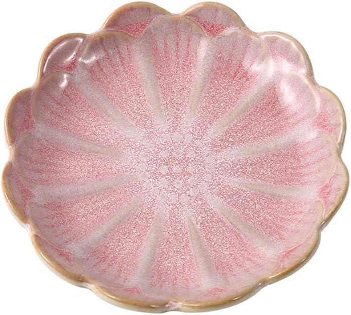 GeRRiT Snack Serving Dishes 3 Oz Ceramics Sauce Dish Lotus Leaf Shape Ceramics Seasoning Dishes Ketchup Saucer Appetizer Vinegar Soy Sushi Seasoning Dipping Bowls Dessert Dishes, Pink