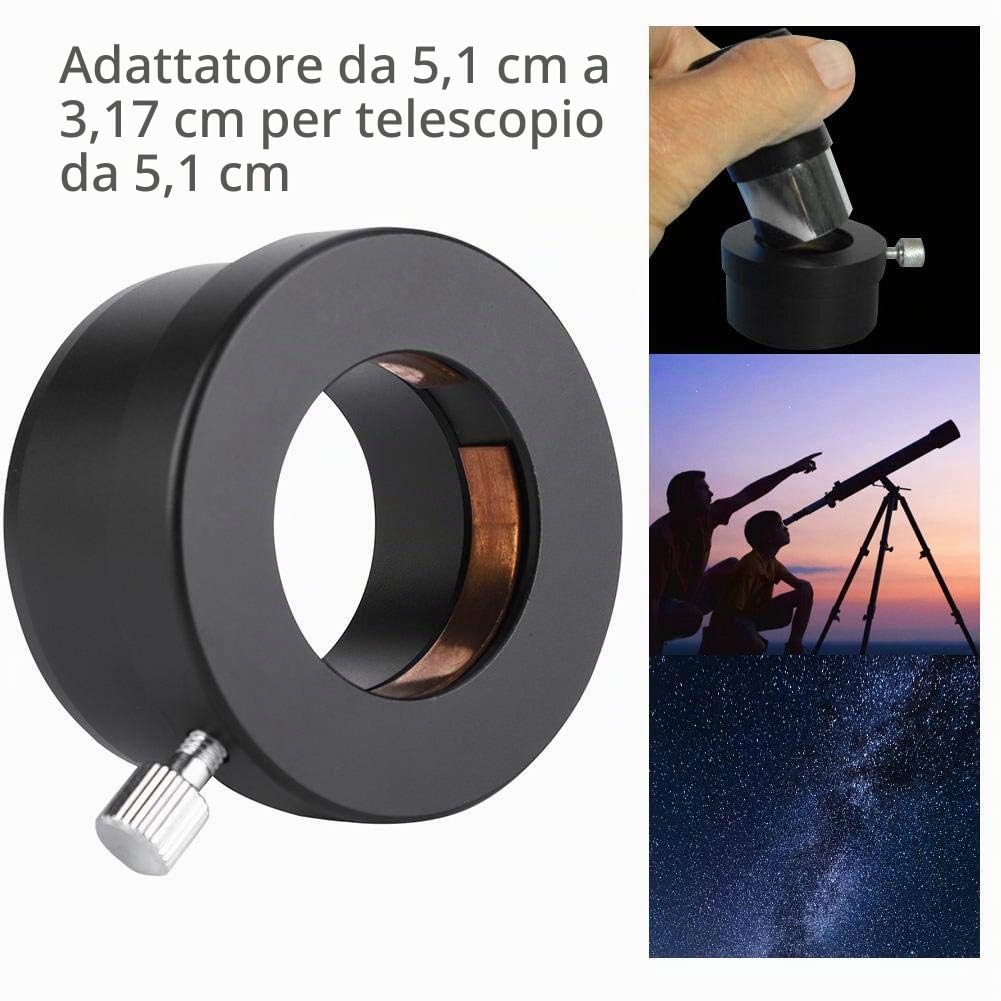 VBESTLIFE Adattatore oculare per telescopio astronomico, Anello Adattatore per Obiettivo per Montatura oculare Professionale da 2 Pollici a 1,25 Pollici per telescopio