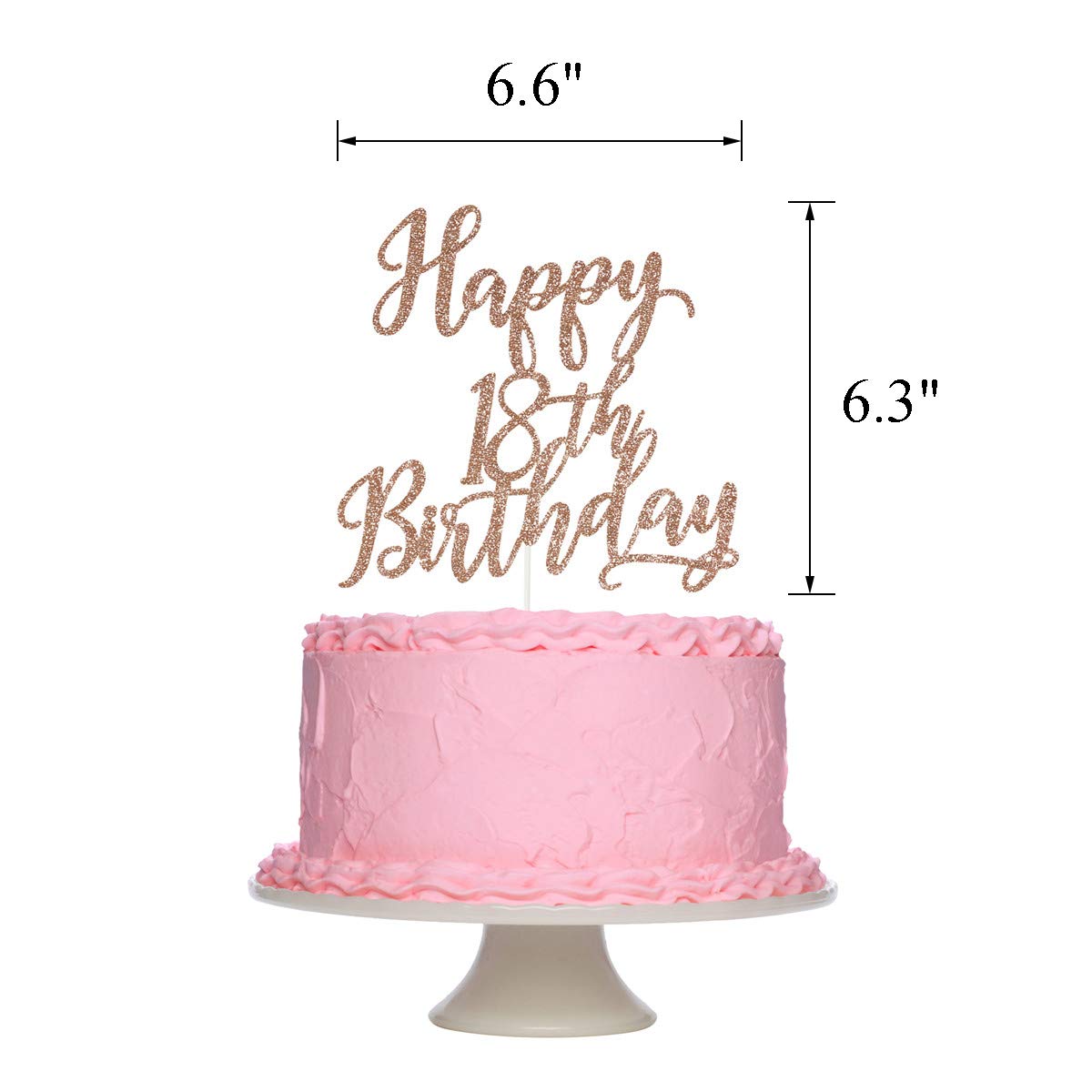Happy 18th Birthday Cake Topper Rose Gold Glitter 18th Birthday Cake Topper,18th Birthday Cake