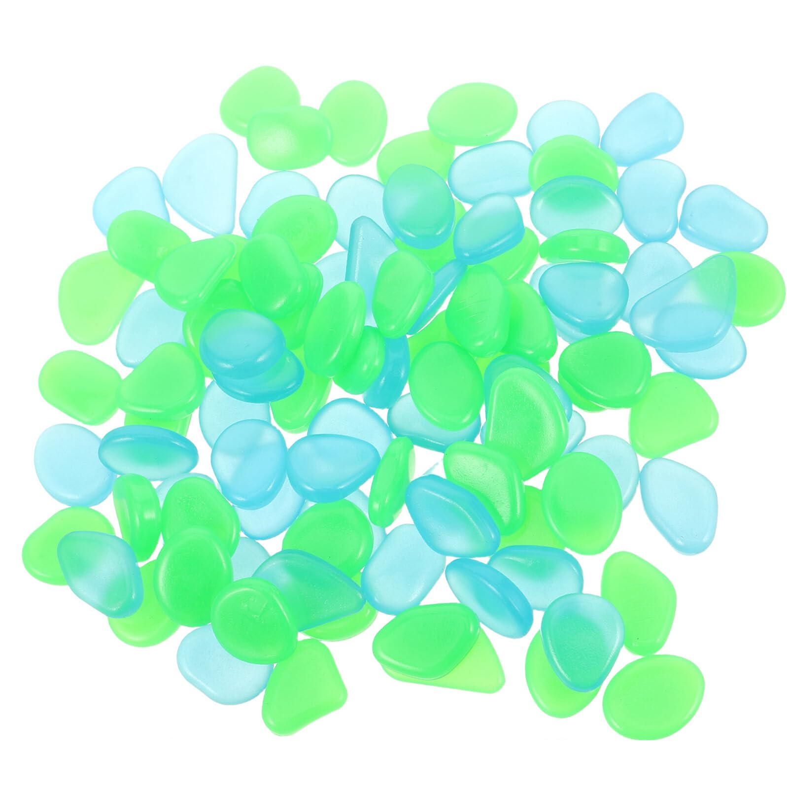 Angoily Piedras Luminosas de Resina 20-30 MM Azul y Verde Mezclado 500 Guijarros Decorativos para Jardín Acuario y Senderos Piedras Brillantes para Decoración Exterior Nocturna