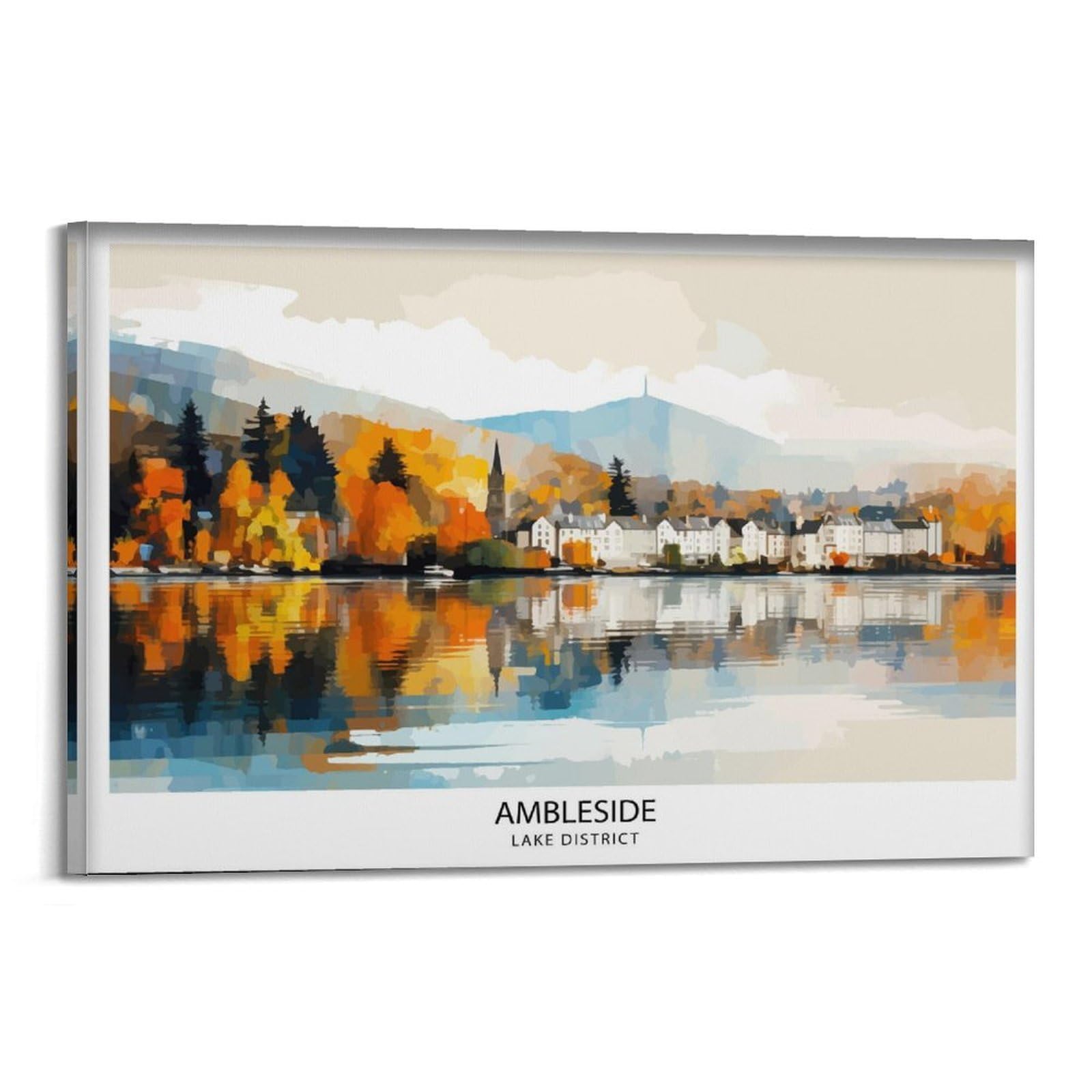 xiaoxiaoshen Ambleside Lake District Travel Canvas Poster Wall Art Prints Room Aesthetic Murals Bedroom And Living Decorations 24x36inch(60x90cm)