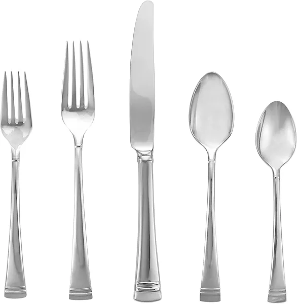 Lenox Federal Platinum 5-Piece Stainless Steel Flatware Place Setting, Service for 1, Silver -