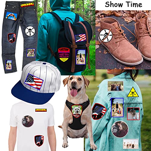 Custom Patches Personalized Name Patch Iron On/Sew On/Hook And Loop Add Your Photo, Logo, Text In Your Own Patches For Jackets Hats Vest Backpacks Clothing Dog Harness-Round 3.1"(8Cm) #TOP5