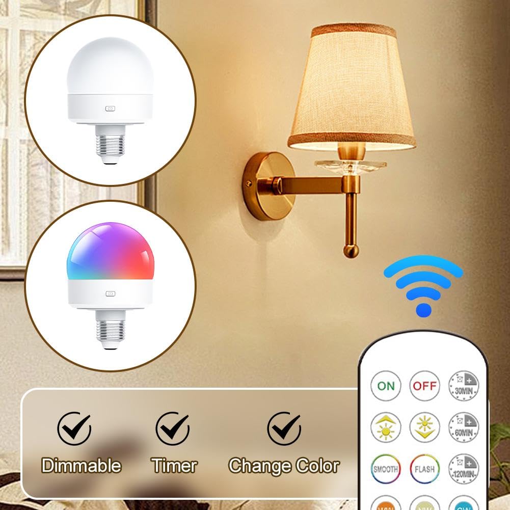 INF Lampadina ricaricabile E26/E27 con telecomando Bianco